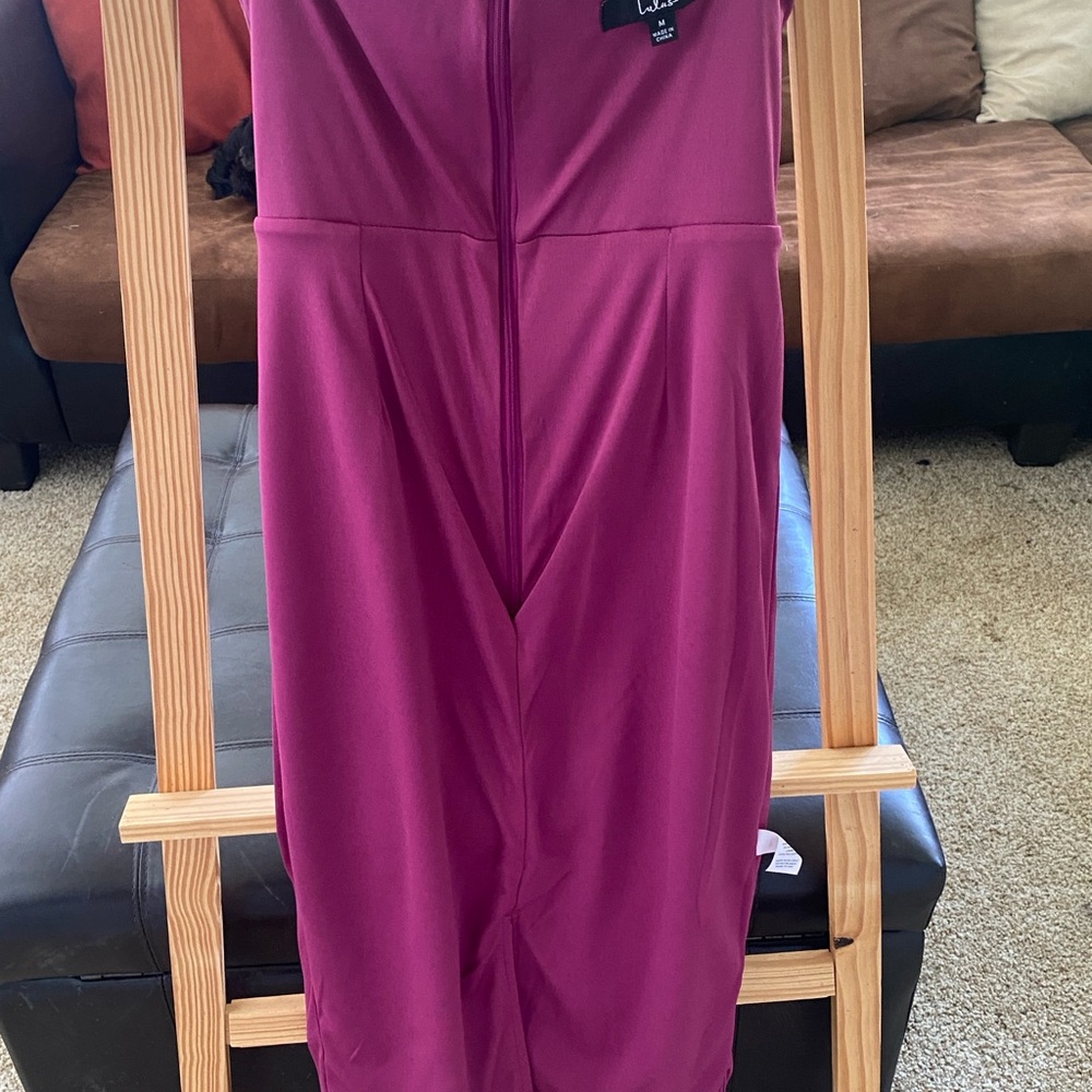 Lulus Magenta My Favorite Night Off-the-shoulder Bodycon Midi Dress - Picture 5 of 11